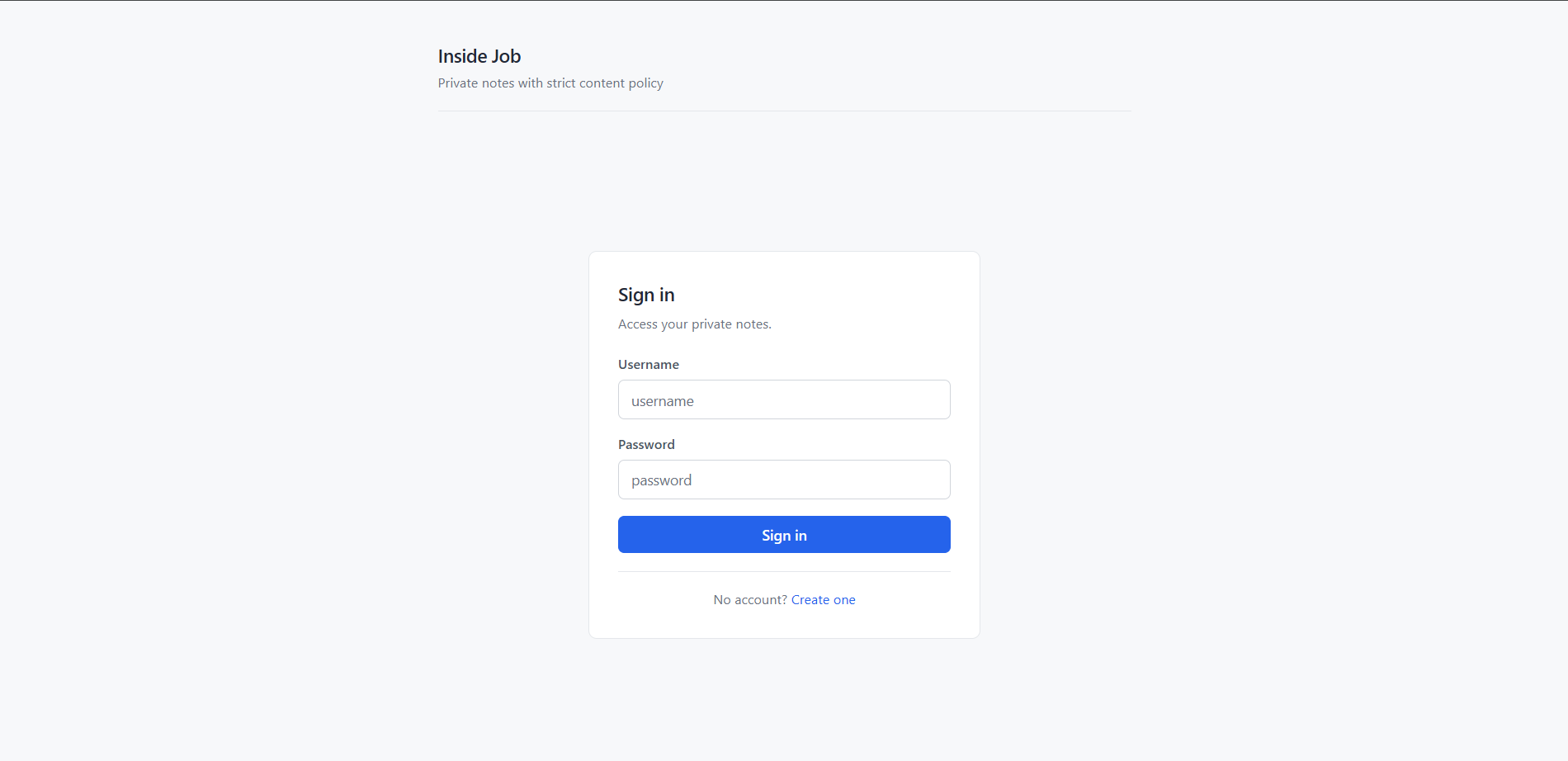 Inside Job Login