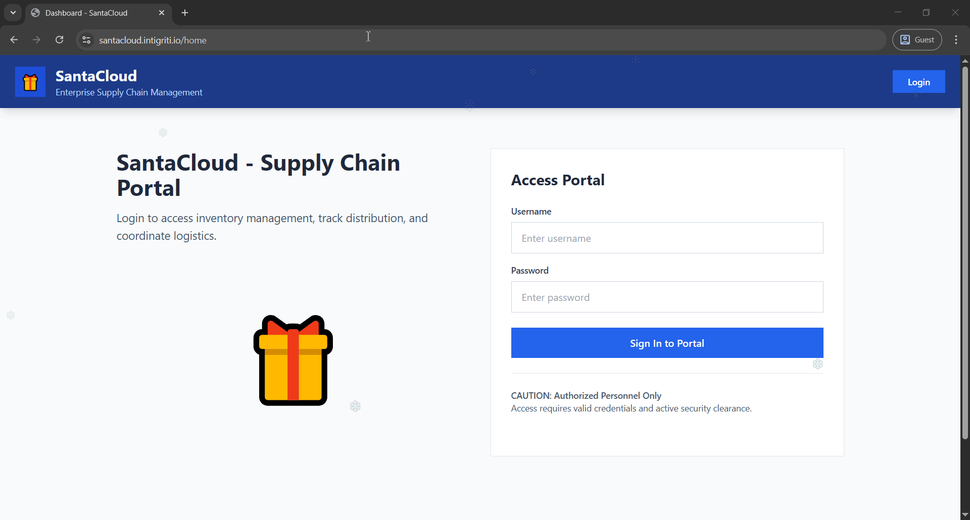 Dashboard page was shown for a short period of time