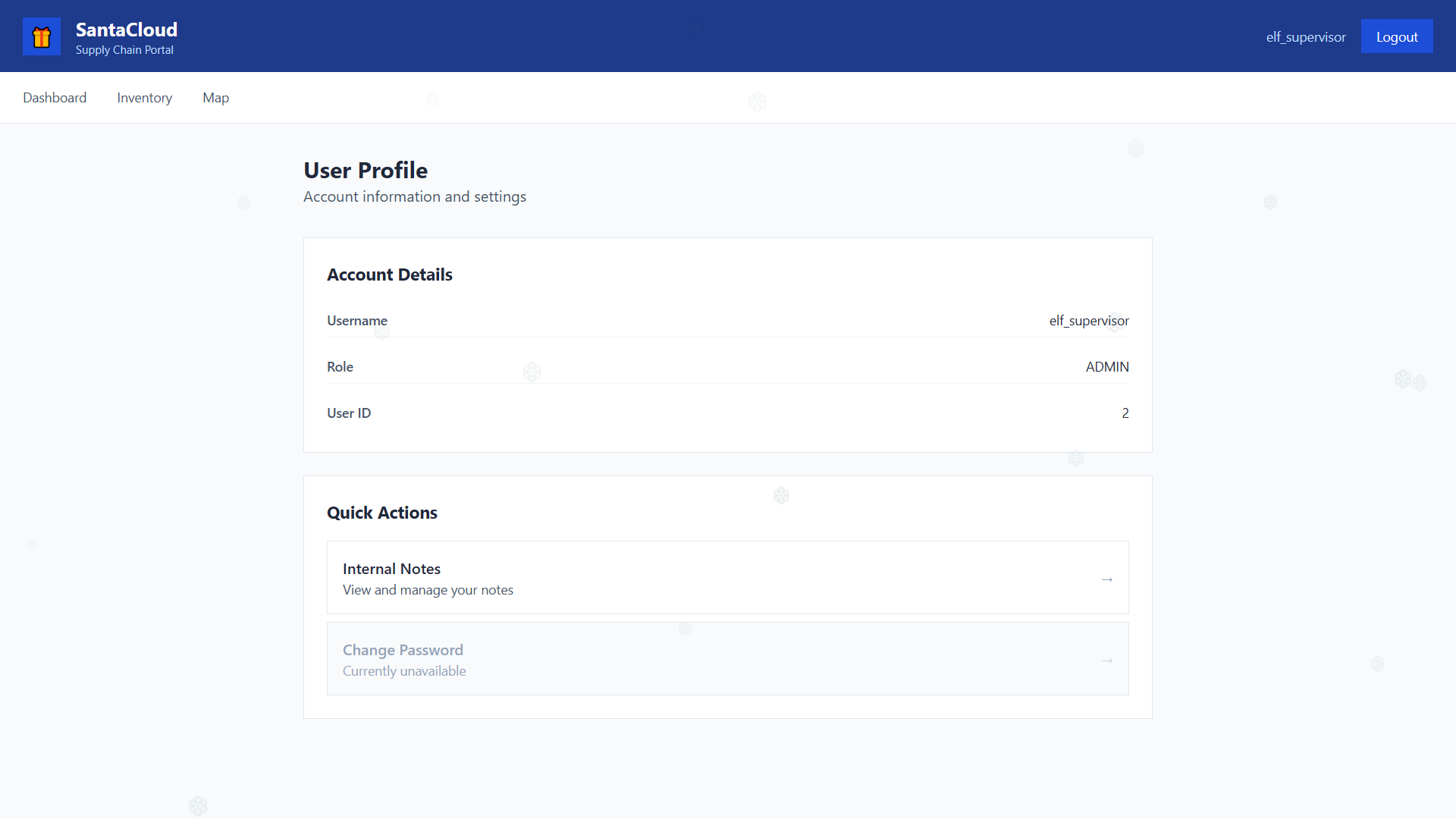 Profile page